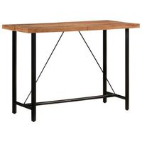 mesa alta de hierro y madera maciza de acacia 150x70x107 cm vidaxl