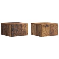 mesa lateral montada en la pared 2 pcs madera envejecida vidaxl