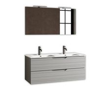 composicion bano de doble lavabo 5 piezas solmira gris en mdf