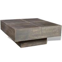 mesa de centro cuadrada madera maciza de mango marron oscuro vidaxl
