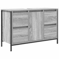 armario de lavabo  mueble de lavabo con cajones gris sonoma 90x345x60 cm