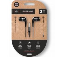auriculares tech one tech tec1005 con cable jack 35 mm intrauditivos con microfono negros