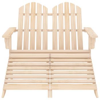Silla Adirondack De Jardín | Silla De Exterior | Sillón 2 Plazas Madera De Abeto