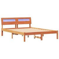 estructura de cama con cabecera marron cera 135 x 190 cm vidaxl
