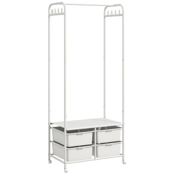 Perchero con zapatero 63x37x153 cm blanco
