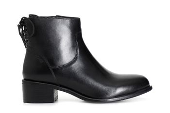 botín mujer de piel con cordones en la parte trasera black 35