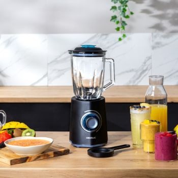 Cecotec Batidora de Vaso Power Black Titanium 2000MAX Mix Go. 2000W Potencia Máxima, Acacados en Acero Inoxidable