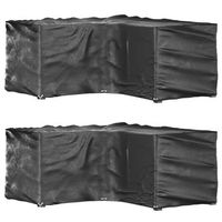 fundas muebles jardin forma de l 2 uds  cubiertas muebles jardin 16 ojales 215x215x90 cm cfw70247