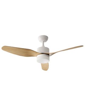 Ventilador de techo con luz  con mando led marrón claro