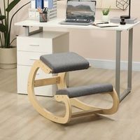 silla ergonomica de rodillas de abedul homcom 55x85x55 cm-gris