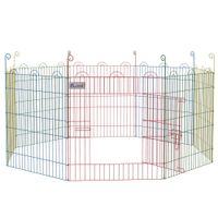 pawhut parque plegable para perros de 8 paneles o156x60 cm valla metalica con puerta estacas interior exterior multicolor