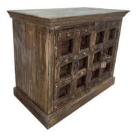 aparador de madera acabado artesanal marron 115x51x98h cm