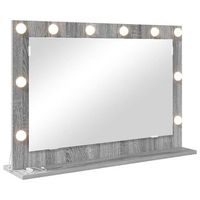 espejo de tocador gris sonoma 80 x 55 x 18 cm rectangular vidaxl