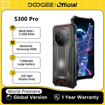 Estreno Mundial del Teléfono Resistente DOOGEE S300 Pro, 48GB+512GB, Dimensity 8300, Pantalla FHD+ de 6.78'', Batería de 11000mAh, 66W, Cámara de 200MP, Android 16
