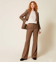 twinset para mujer 252tt2421 pantalon de lana mixta de cuadros marron 42 casual