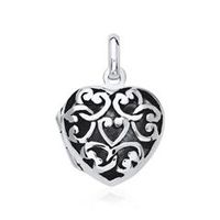 relicario de plata 925 grabable corazones