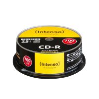 cd-r intenso 700 mb 52x printable cakebox 25 piezas