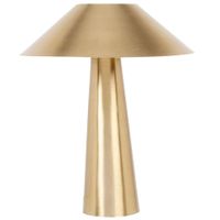 lampara de mesa conica de acero dorado