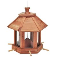 comedero de pajaros colgante marron hi