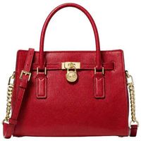 michael michael kors bolso de mano michael kors bolso de mano cuero hamilton moderne rojo para mujer