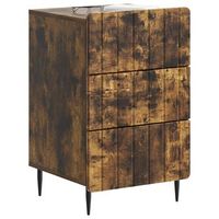 mesita de noche  armario de noche  mesa de noche con cajon roble ahumado 43x 41 x 68 cm