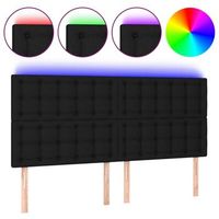 cabecero cama  panel de cabecera con luces led tela negro 160x5x118128 cm