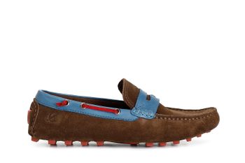 mocasines en piel de ante con apliques en contraste multi tdm