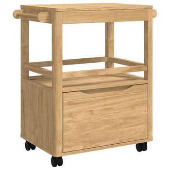 Carro De Cocina Floro Marrón Cera 72,5 X 45 X 80 Cm Vidaxl