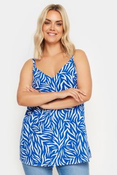 Yours Top Tirantes Estampado Azul Cebra, Mujer Curvy Y Tallas Grandes, Yours