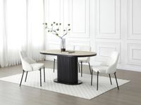 mesa de comedor madera negro color natural claro