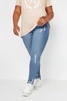 yours jeggings azul claro grace con rasgados y bajo remangado mujer curvy y tallas grandes yours