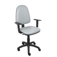 silla ayna similpiel gris claro brazos regulables
