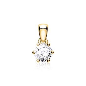 14 quilates colgante de oro para mujer con diamante