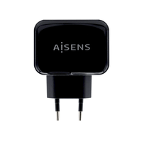 aisens cargador pared universal usb 20 2puertos negro