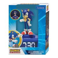 lexibook sonic the hedgehog reloj despertador con luz nocturna de sonic sonidos y melodias pantalla lcd retroiluminada