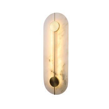 Aplique metal y alabastro  42,5 cm