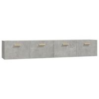 armarios pared 2 uds contrachapada gris hormigon 100x365x35 cm vidaxl