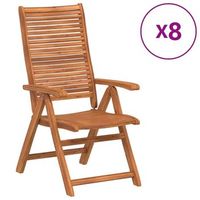sillas jardin reclinables 8uds madera maciza acacia 56x72x107cm vidaxl