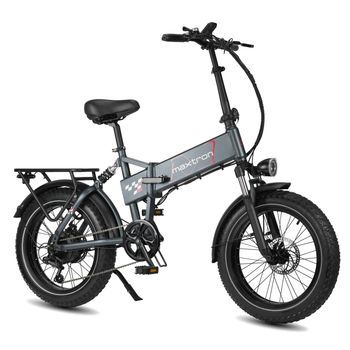 Bicicleta Eléctrica Plegable Maxtron Polaris, Batería De 48v 13ah, Fat Bike De 250w, Gris