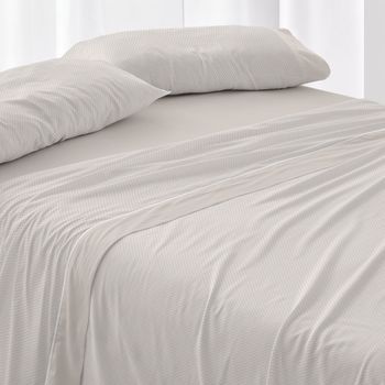 Juego De Sábanas Burrito Blanco Cama De 135 Cm 100% Algodón Color Arena