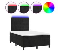 cama box spring colchon y led terciopelo negro 120x200 cm bloques con cuadros
