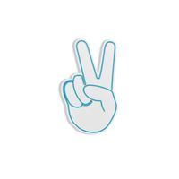 iluminacion led decorativa de plastico victory sign azul 29x44x2 cm
