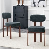 pack de 2 sillas de comedor - mueble para cocina - lino y hierro - negro 49x57x825cm