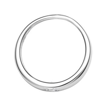 Anillo de bautizo de plata pulida con circonita cúbica