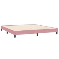 estructura de cama sin colchon terciopelo rosa 200x210 cm