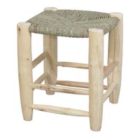 taburete bajo de madera y fibra kandice - naturale - 40x37x37