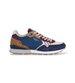 Pepe Jeans para hombre. PMS400029 Zapatillas Brit Back marino (41), Plano, Cordones, Casual