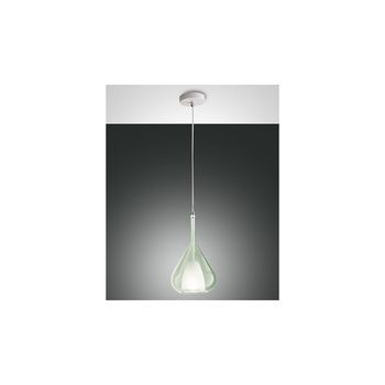 Lámpara Colgante Led Lila De Metal Y Cristal Borosilicato Verde Transparente 3481-40-140 Fabas Luce