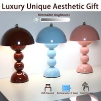 lampara de escritorio estilo hongo con forma de burbuja luz ambiental vintage viral disponible en 3 colores rosaazul cielorojo vino cuidado para los ojos