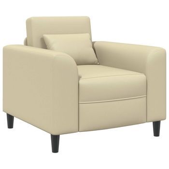 Sillón Crema Cuero Sintético Vidaxl